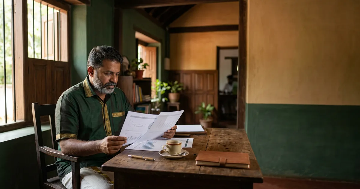 Kerala budget announcements being reviewed by a local business owner