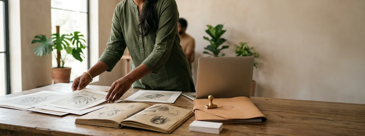 Original creative work being catalogued for copyright registration in India