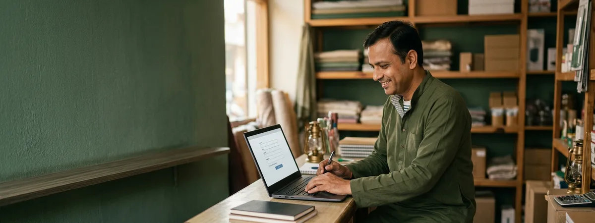 Business owner completing GST registration in India